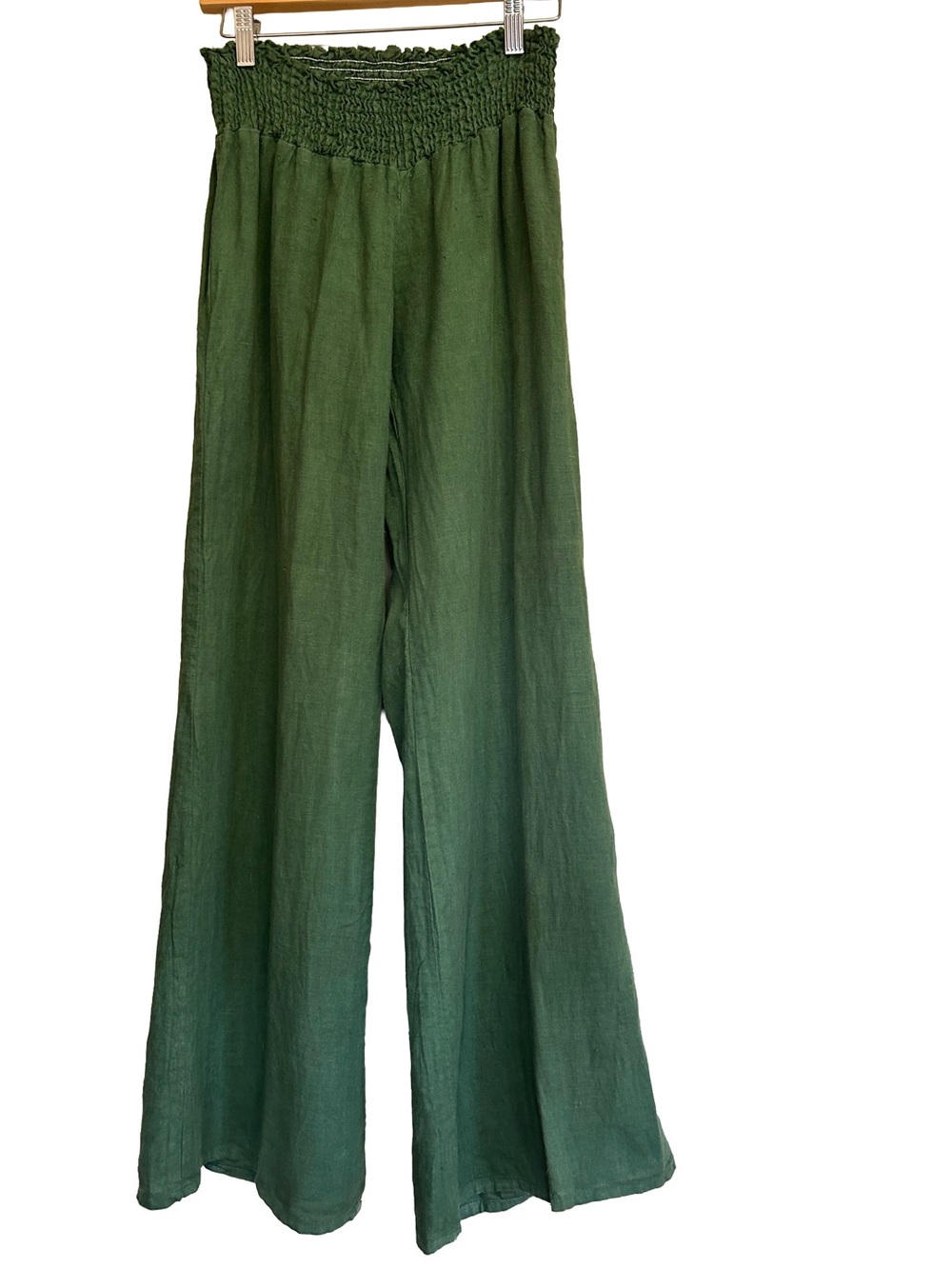 Vintage Method Y2K Linen Smocked Wide Leg Trousers Junior 7